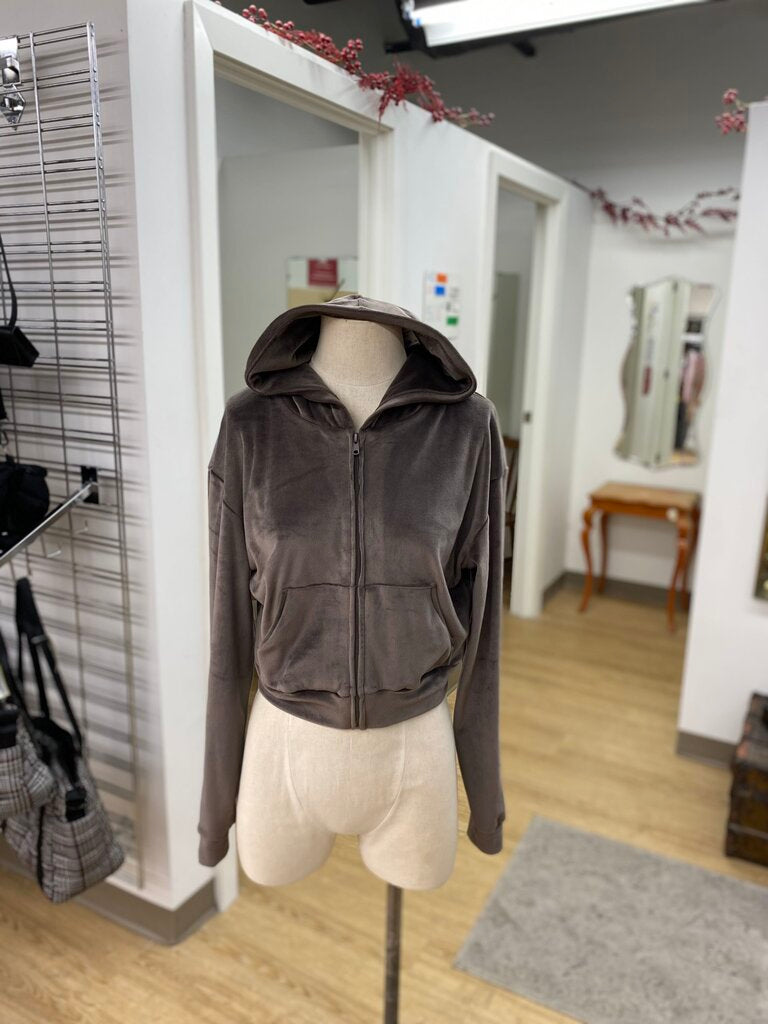 Skims velour crop hoody S