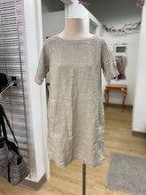 Load image into Gallery viewer, Eileen Fisher metallic linen/blend dress XS
