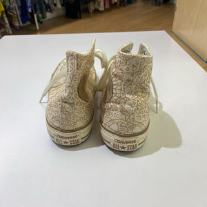 Converse gold print hightop sneakers 8