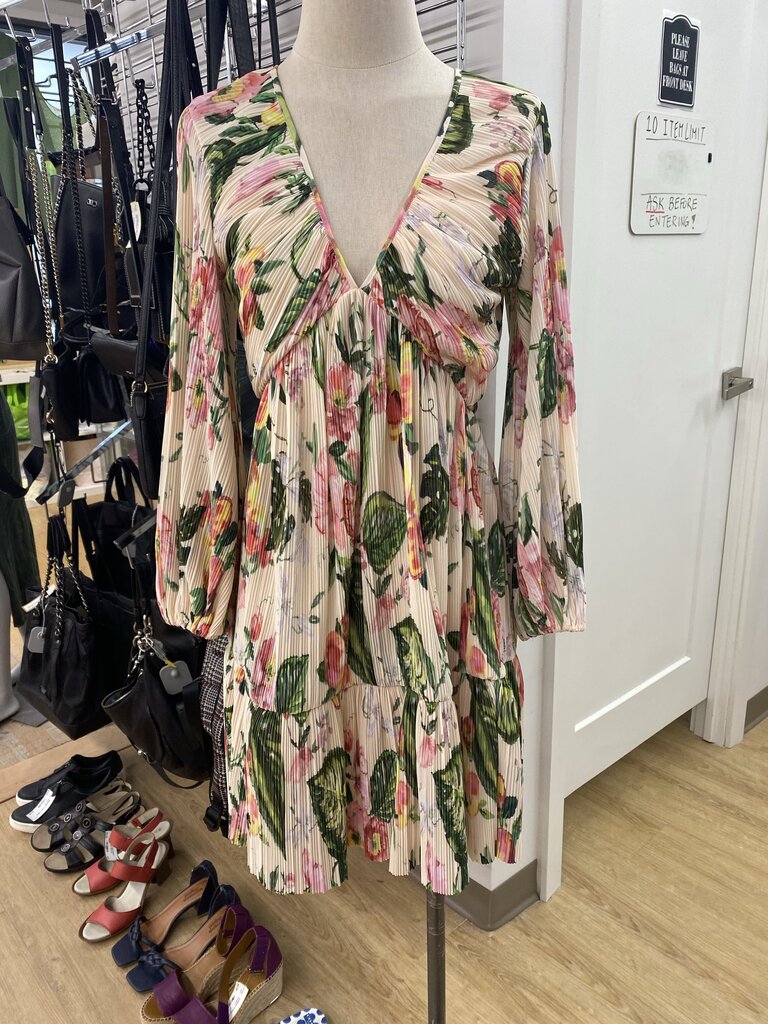 H&M pleated floral dress S