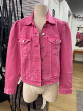 Load image into Gallery viewer, Gap x Barbie puff shoulders denim jacket NWT M

