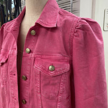 Load image into Gallery viewer, Gap x Barbie puff shoulders denim jacket NWT M
