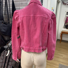 Load image into Gallery viewer, Gap x Barbie puff shoulders denim jacket NWT M
