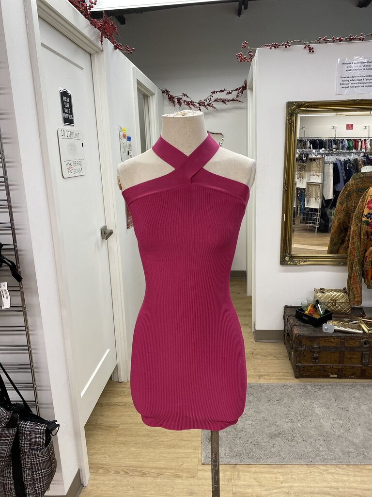 Babaton bodycon ribbed dress 2XS