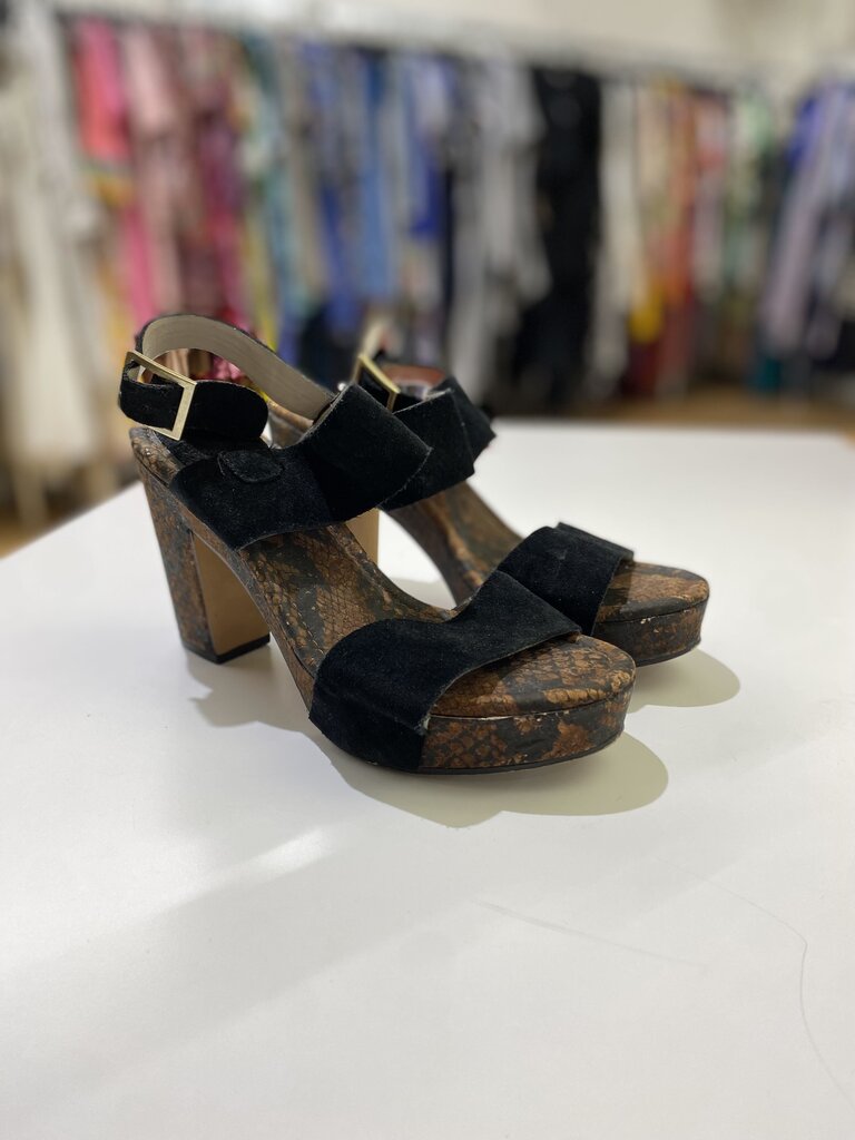 Rosegold snake print suede sandals 38