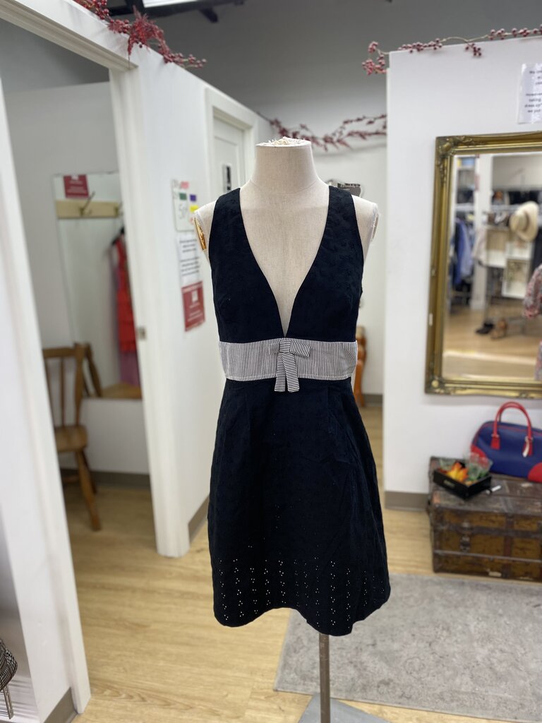 Jennifer Glasgow eyelet/striped dress L