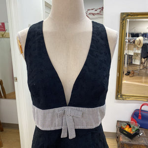 Jennifer Glasgow eyelet/striped dress L