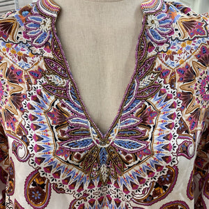 Hale Bob beaded paisley top XS