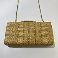Load image into Gallery viewer, Nordstrom hard shell straw handbag
