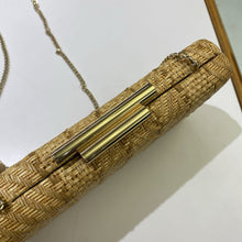 Load image into Gallery viewer, Nordstrom hard shell straw handbag
