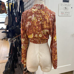 Dynamite cropped shirt top L NWT