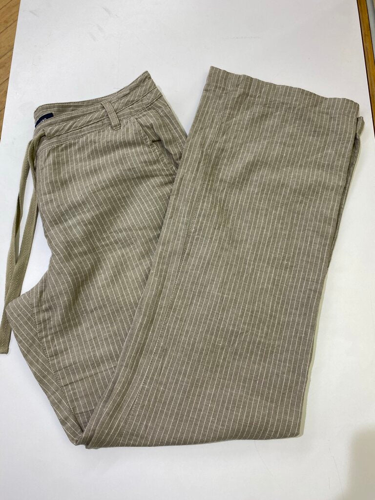 Lands End striped linen pants 8