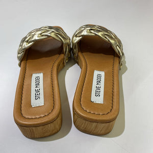 Steve Madden gold braided clogs 6