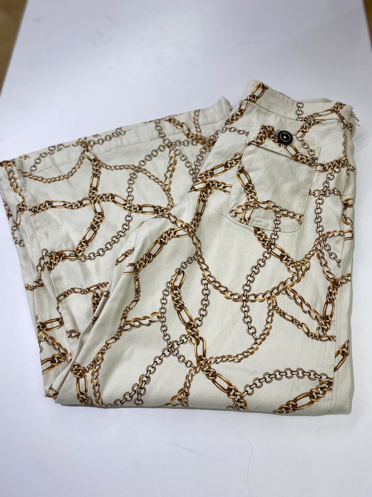 Maeve chain print pants 0