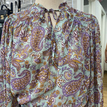 Load image into Gallery viewer, Rachel Zoe paisley/metallic top XS
