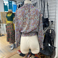 Load image into Gallery viewer, Rachel Zoe paisley/metallic top XS
