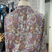 Load image into Gallery viewer, Rachel Zoe paisley/metallic top XS
