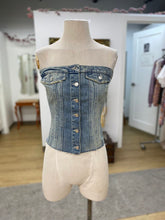 Load image into Gallery viewer, Zara denim bustier L NWT
