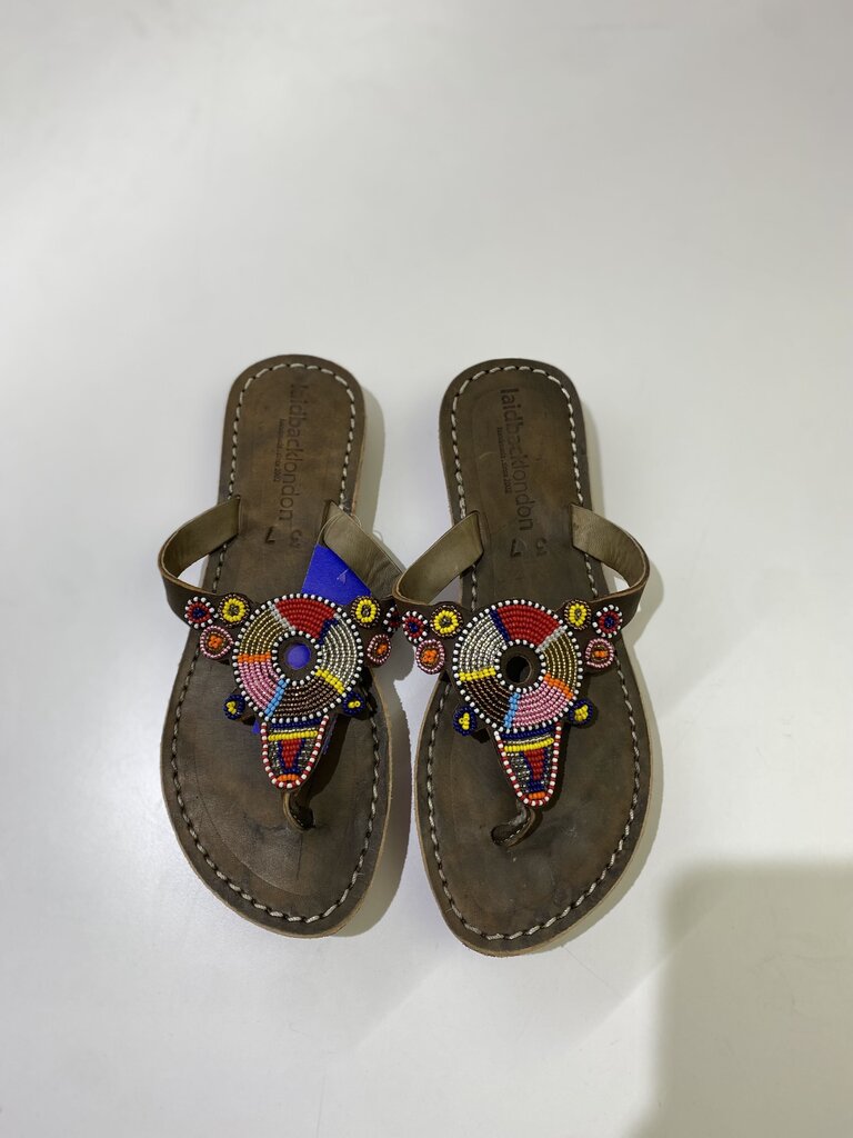 LaidBack London handmade beaded sandals 37