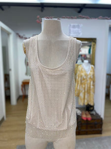 Sunday in Brooklyn mesh/rhinestones overlay top S