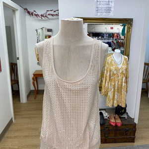 Sunday in Brooklyn mesh/rhinestones overlay top S