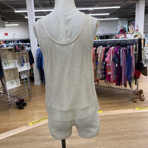 Sunday in Brooklyn mesh/rhinestones overlay top S