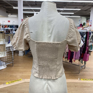 Wayf smocked top XS