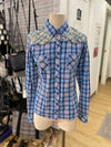 Panhandle plaid/embroidered top NWT M