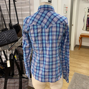 Panhandle plaid/embroidered top NWT M