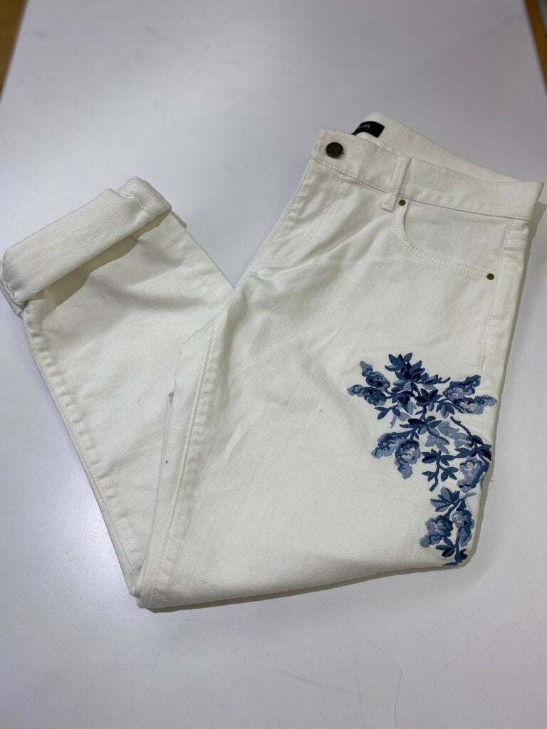 Ann Taylor embroidered jeans 0