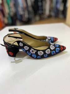 Ann Taylor embroidered slingbacks 6.5