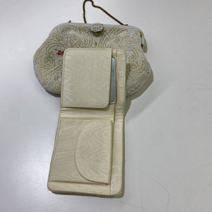 Vintage Made in France beaded evening bag w matching wallet