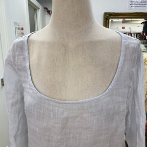 Click grey cropped linen top M