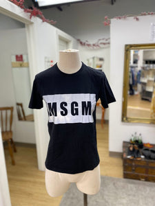 MSGM grey/black logo tee XS
