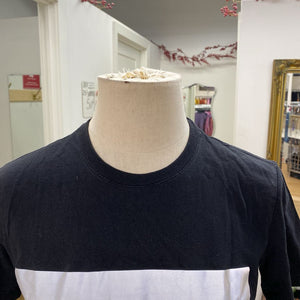 MSGM grey/black logo tee XS