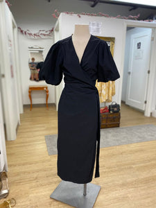 H&M puff sleeve maxi wrap dress M