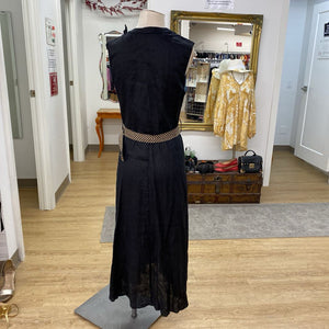 Zara linen blend belted dress L