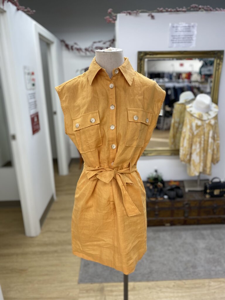 Mango linen dress XS NWT