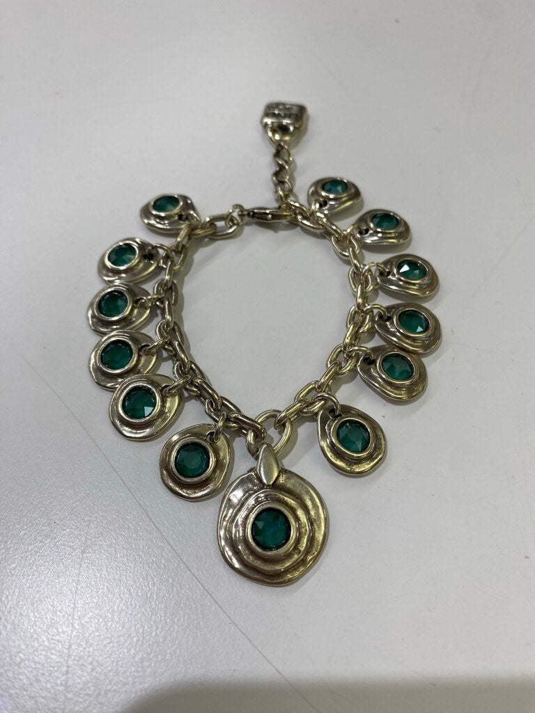 Uno de 50 multi blue stone charms bracelet