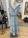 Rachel Zoe linen/blend maxi dress M