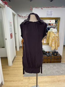 Brown belted tunic dress