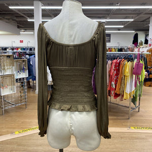 Gap satin smocked top XS