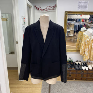 Danier leather trim blazer L