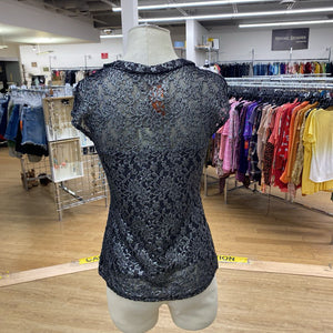 Melanie Lyne metallic lace top NWT S