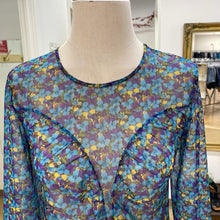Load image into Gallery viewer, Tristan floral gathered mesh top NWT S
