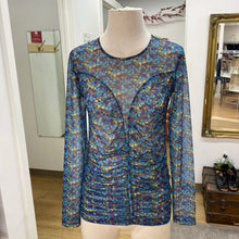 Load image into Gallery viewer, Tristan floral gathered mesh top NWT S
