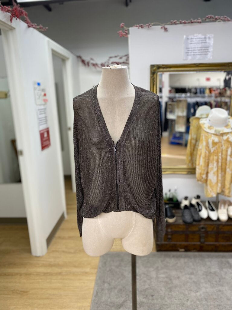 Zara metal fibre zip up top L