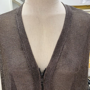 Zara metal fibre zip up top L