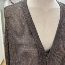 Load image into Gallery viewer, Zara metal fibre zip up top L
