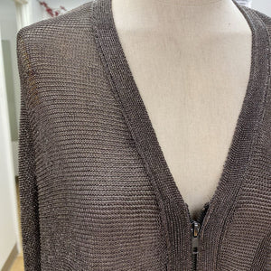 Zara metal fibre zip up top L